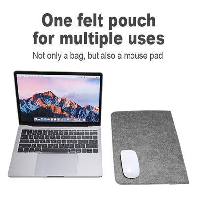 15.4” Duo Tone Felt Sleeve Pouch