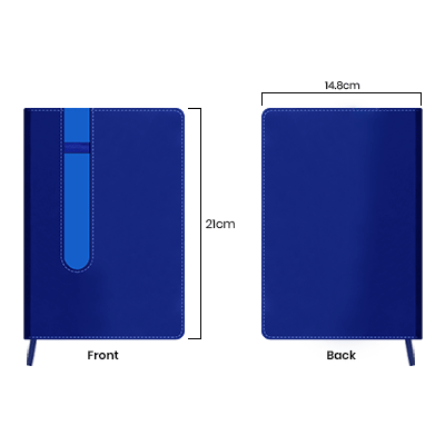 Duo Tone PU A5 Notebook with Pen Loop