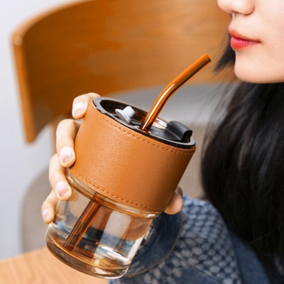 MONTE Premium Color Glass Mug with PU Sleeve- 400ml