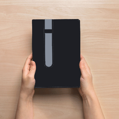 Duo Tone PU A5 Notebook with Pen Loop