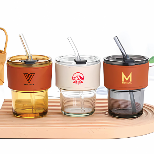 MONTE Premium Color Glass Mug with PU Sleeve- 400ml