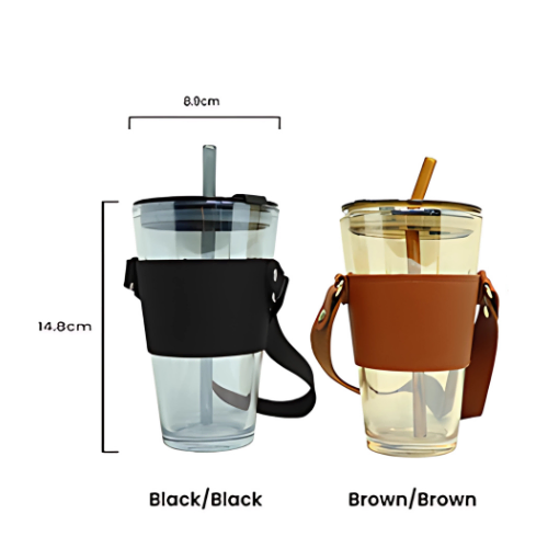 MONTE 3 Premium Color Glass Mug with PU Sleeve - 450ml