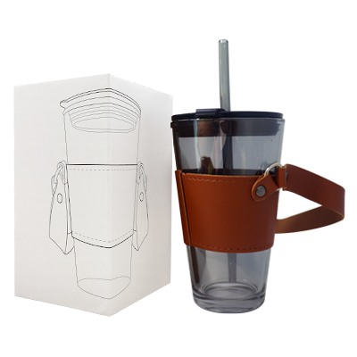 MONTE 3 Premium Color Glass Mug with PU Sleeve - 450ml