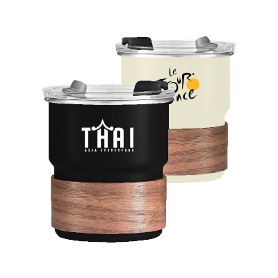 ZEN Stainless Steel Tumbler with Wooden Holder - 300ml