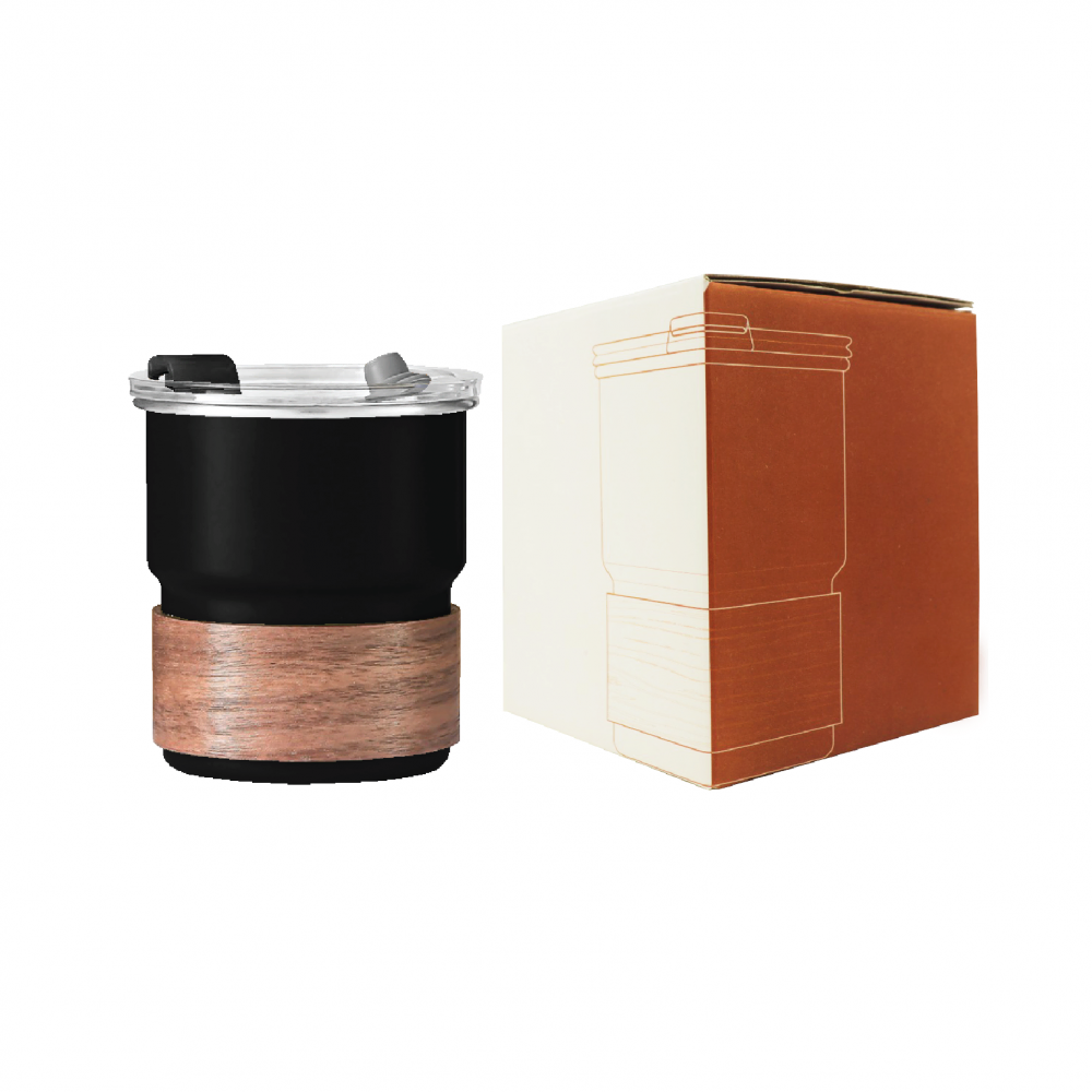 ZEN Stainless Steel Tumbler with Wooden Holder - 300ml