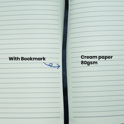 PU Fabric Hard Cover A5 Notebook with Pen Loop