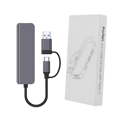 Fusion 5 in 1 USB 3.0 Hub with Type-C