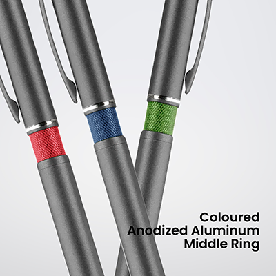 Color Tone Push Action Metal Ball Pen with Stylus