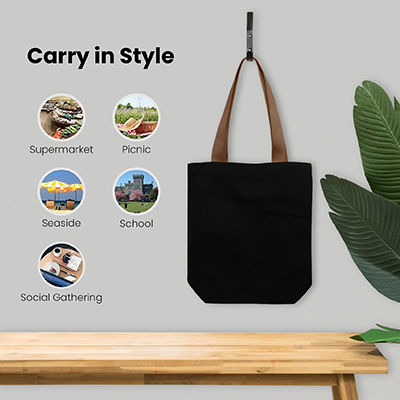 Colour Strip Black Canvas Bag V2 – 10oz (400x350x100)