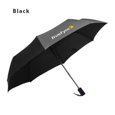 21″ Auto-Open Close 3 Fold Black Coated Umbrella