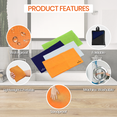 QVA Quick Dry Towel with Zipper Pouch - 50g