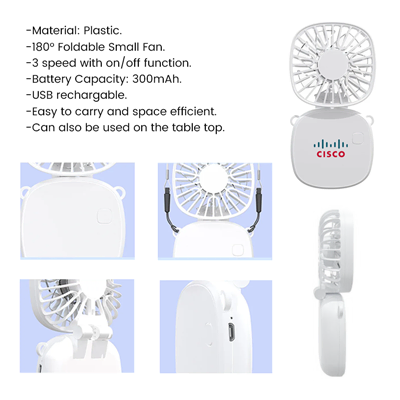 POCKET Mini Foldable Fan with Lanyard - 300mAh