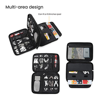 DUO Layer Travel iPad 10.8" Multi Gadget Pouch