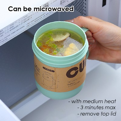 Casual PP Soup Cup With Foldable Spoon - 500ml