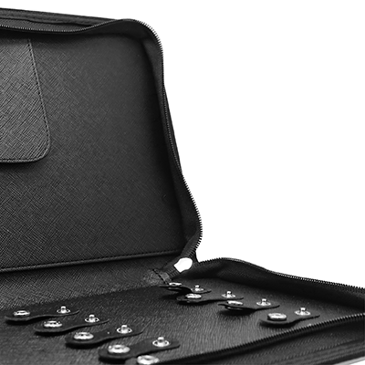 Zippered 15 Key Leather Organizer with Cards Holder