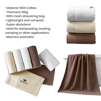 Pure Cotton Towel with Drawstring Pouch 3 (740x340) - 100g