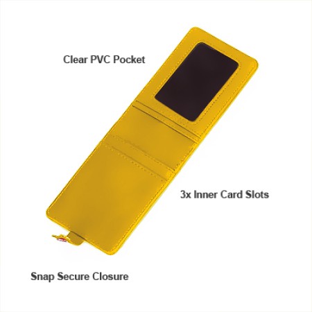 Smooth PU ID Holder Flip Open Wallet