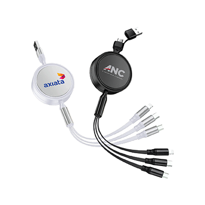 UNICORD 3-in-2 Retractable USB Fast Charging Cable