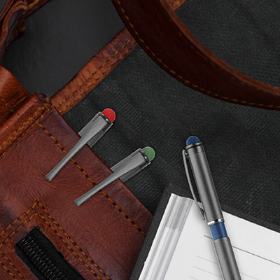 Color Tone Push Action Metal Ball Pen with Stylus