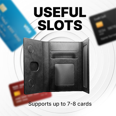 TRIFOLD PU Magnetic Wallet with RFID Block