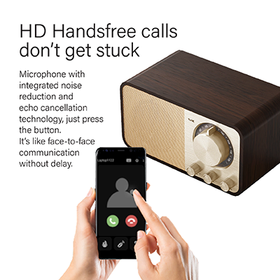 Retro Wooden Bluetooth Speaker with FM Radio – 1800mAh