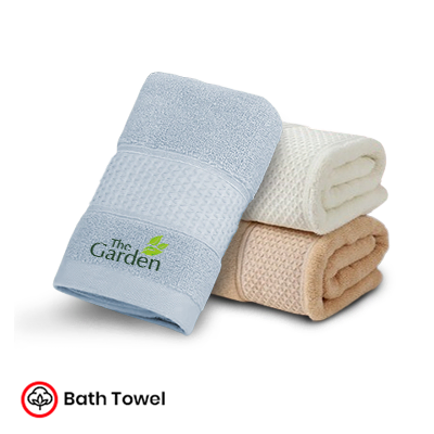 LUFY Full Cotton Bath Towel with Drawstring Pouch (1400x700) - 380g