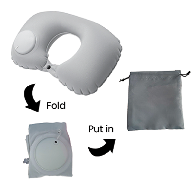 PUMP UP Polyester Inflatable Travel Pillow
