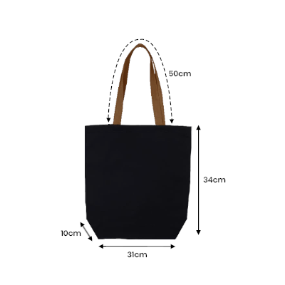 Colour Strip Black Canvas Bag – 10oz (340x310x100)