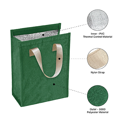 Insulated Thermal Polyester Lunch Cooler Bag – L