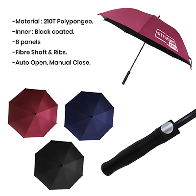 27" Auto-Open Inner Black Coated Quality Golf Big Umbrella