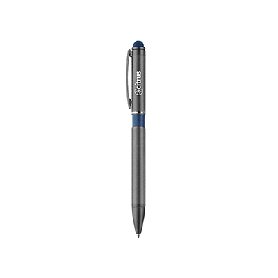 Color Tone Push Action Metal Ball Pen with Stylus
