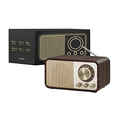 Retro Wooden Bluetooth Speaker with FM Radio – 1800mAh