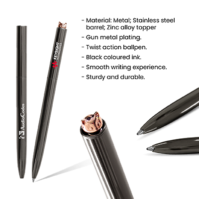 CUTECAT Twist Action Metal Ball Pen
