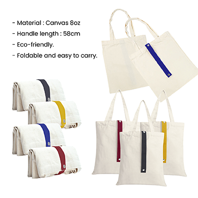 COLOR Strap Foldable Canvas Bag – 8oz (340×400)