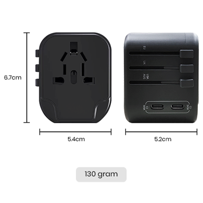 INNOV Travel Adapter 2 Type-C + 2 USB Smart Charger