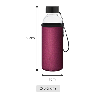 ARCANE Glass Bottle With Neoprene Pouch – 500ml