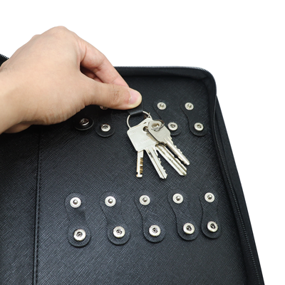 Zippered 10 Key Leather Organizer with Cards Holder